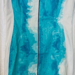 T Tahari Blue and White Dress